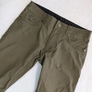 Kuhl Revolvr Vintage Patina Dye Mens 35 x 36 Pants Green Cotton Blend Hiking